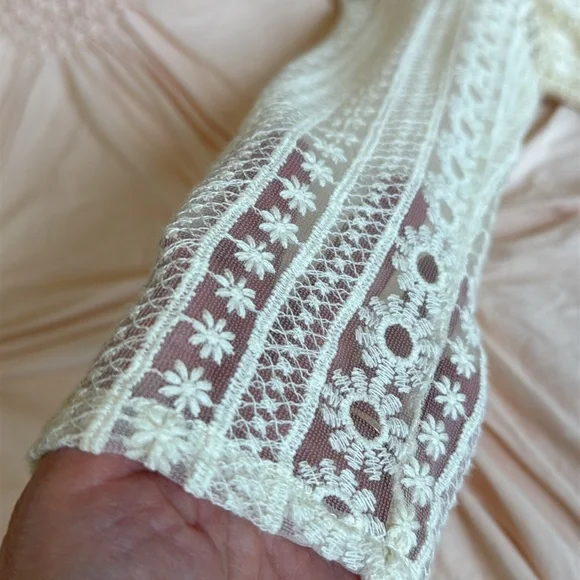 Anthropologie Bordeaux Floral Embroidered Mini Dress - Picture 4 of 15